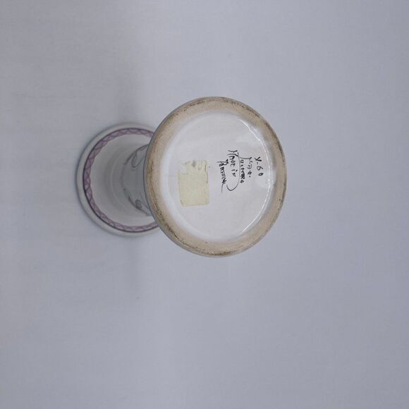 Ceramic Trumpet Vase Hand Painted Hand Made in Por - Picture 4 of 9